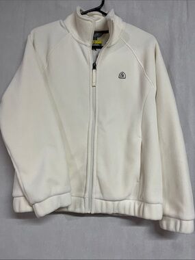 Women's Cream Fleece Zip-Up Jacket Soft Fleece NWT Small